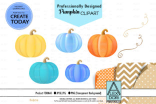 Colorful Pumpkins Clipart, Halloween