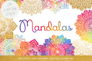 Discover the Beauty of Mandala Clipart Set - Rainbow Gold - Indian, Thai, Yoga, Holistic Circles