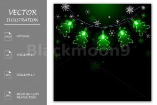 Garland of Green Fir Trees: A Versatile Decorative Element