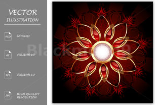 Round Banner with Abstract Flower: A Versatile Design Asset for Creative and Commercial Use