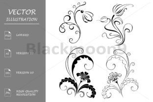 Set Decorative Flowers: A Modern Design Asset for Creatives and Brands