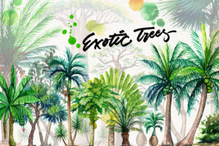 Watercolor Exotic Trees Set: A Versatile Collection for Creative Projects